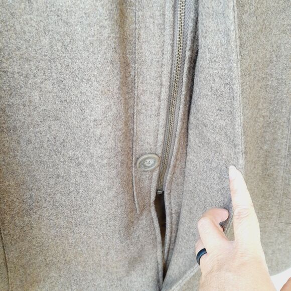 Jos. A. Bank Tan Brown High Neck Quilted Lined Heavyweight Wool Coat Jacket Sz:M - Picture 5 of 12